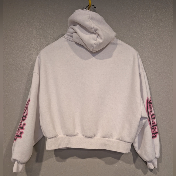 Von Dutch White Hoodie with Pink & Black Logo - Picture 5 of 5